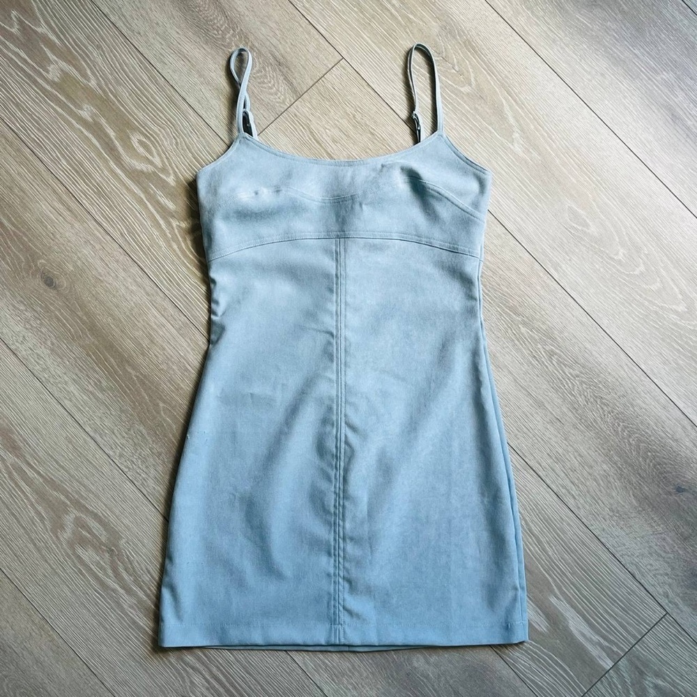 Lottie Moss Womens Light Blue Bodycon Mini‎ Dress Size Small Spaghetti Strap